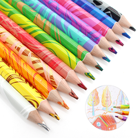 Fournisseur d'usine OEM EN71 Crayons de couleur magiques non toxiques, ensemble de crayons multicolores arc-en-ciel pour le dessin, personnalisés pour les marques