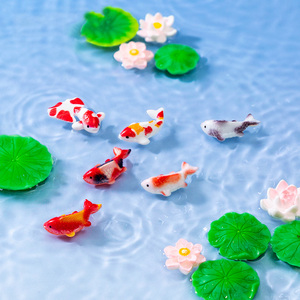 Miniatures de poissons en résine, figurines de poissons Koi miniatures pour paysage de mousse, terrarium, jardin féerique, décoration, accessoires - Product Image 3