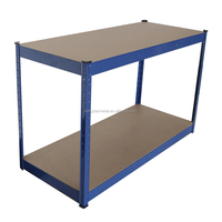 Étagère de rangement pour outils, plateau de travail à deux tiroirs, en métal noir, robuste, 2 pièces