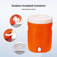 Seau Isotherme Portable de 28L Grande Capacité pour Extérieur, Maintien au Froid 48 Heures, avec Poignée et Robinet, pour Vin, Aliments, Camping - Vente en Gros