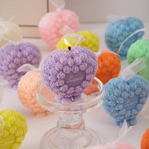 Bougie aromatique créative en forme de <span class=keywords><strong>rose</strong></span>, bougie artisanale pour la Saint-Valentin, cadeau, décoration de la maison, <span class=keywords><strong>rose</strong></span> en forme de cœur DIY - Product Image 2