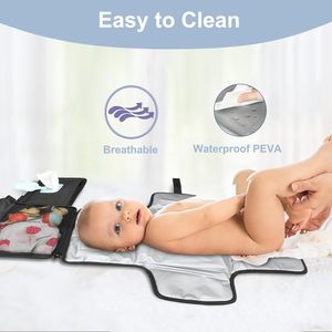 Échantillon gratuit 2025, design multifonctionnel portable, grand format, matelas à langer pour bébé, imperméable, avec bandoulière - Product Image 3