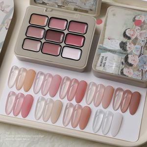 <span class=keywords><strong>MORDA</strong></span> 2025 la nuova serie alla moda di fama Internet delicato colore nudo lunga durata UV Nail Art nove Grid Gel solido 9 colori - Product Image 2