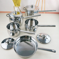 Royal Louis Lot de 9 ustensiles de cuisine en acier inoxydable Grande capacité Marmites à soupe et à bouillon avec longue poignée Ustensiles de cuisine à fond épais