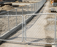 Portail de sécurité en treillis losange galvanisé à double ouverture pour clôture à mailles losangées, idéal pour la cour résidentielle, le jardin et l'entrée de la propriété