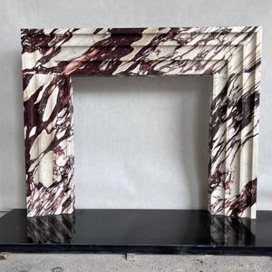 Hermosa púrpura Calacatta Viola Mármol Piedra Chimenea Blanco Veteado Mármol Mantel - Product Image 1