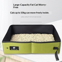 Bac à litière pour chat pliable, jetable, en plastique imperméable, portable, avec sac de rangement pour les voyages