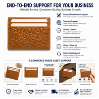 Portefeuille fin de style culturel pour cadeaux d'entreprise avec service de logo personnalisé et disposition multi-emplacements pour cartes