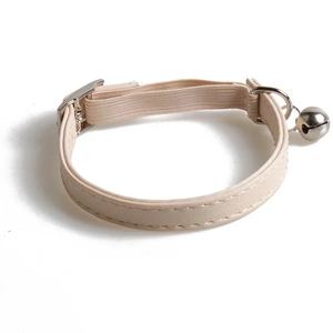 Macaron Color Cat <span class=keywords><strong>Collar</strong></span> Elastisches verstellbares PU-Halsband mit Glocke, süß und leicht für Kätzchen und kleine Hunde - Product Image 4