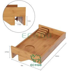 Easy Assembled Bamboo Bedside Tray for Bed, Nightstand Table Tray Snack Organizer Black <b>White</b> Nature Color Customized - Product Image 4