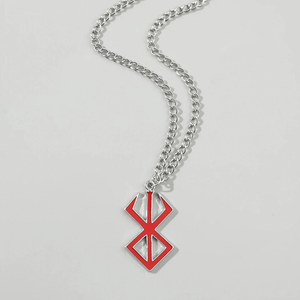 Collana a catena Berserk minimalista argento rosso placcato Anime Norse <span class=keywords><strong>mitologia</strong></span> per anniversario festa di fidanzamento - Product Image 2