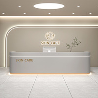 Bureau de réception moderne en bois luxueux pour salon de beauté, hôpital, entreprise - Hauteur réglable, mobilier de bureau personnalisable