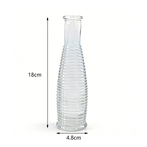 Vase décoratif en verre ciselé à col étroit, style moderne, pour centre de table de mariage, fournisseur en gros - Product Image 2