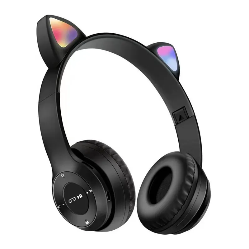 Grosir Pabrikan Tiongkok Mendengarkan Musik/Telepon/Gaming Stereo Bluetooth 5.0 Headphone Telinga Kucing Nirkabel