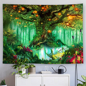 <span class=keywords><strong>Psychédélique</strong></span> Noir Lumière Arbre Vie Fluorescent Tapisserie Coloré <span class=keywords><strong>UV</strong></span> Réponse <span class=keywords><strong>Tenture</strong></span> Murale pour Hippie Chambre Bohème Polyester - Product Image 2