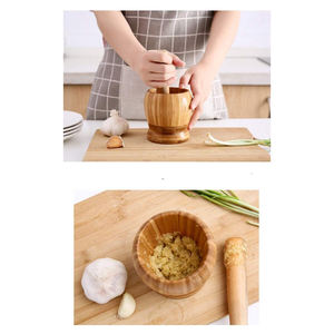 Bamboo Mortar and Pestle for <b>Herb</b> <b>Spice</b> Masher Ginger Crusher <b>Spice</b> Grinding - Product Image 2