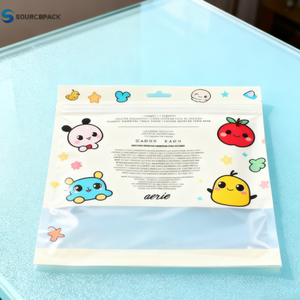 Cao cấp phẳng dưới dây kéo đóng cửa quần áo bao bì túi với Euro treo lỗ cho sock bán lẻ đóng gói - Product Image 3