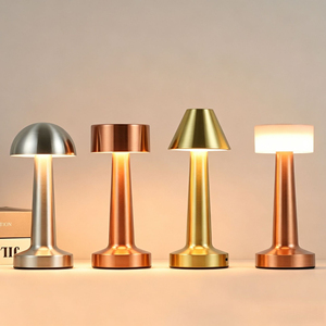 Mushroom Shape Brass Crystal Bell Shade Table Lamp White LED E26 2700K Warm White Modern <b>Decorative</b> Push Button Switch Middle - Product Image 6
