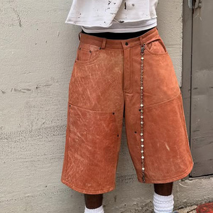 <span class=keywords><strong>Shorts</strong></span> in <span class=keywords><strong>pelle</strong></span> Colorblock stile stile personalizzato di alta qualità <span class=keywords><strong>Shorts</strong></span> Casual in <span class=keywords><strong>pelle</strong></span> sintetica - Product Image 4