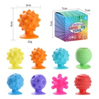 Jouet sensoriel multi-formes à ventouse texturée, jouet anti-stress en silicone à ventouse multi-textures tactiles pour enfants