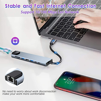 Station d'accueil USB-C 8 en 1 de haute qualité avec HDTV et adaptateur DisplayPort USB-C 3.1 pour ordinateur portable