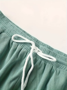 กางเกงวิ่งขาสั้นลำลองผู้ชายสำหรับฤดูร้อนสินค้าดรอปชิปผ้าลูกฟูกสำหรับนักกีฬาแฟชั่นผ้ายืดโพลีเอสเตอร์สีพื้นใส่ได้ปกติ - Product Image 5