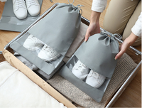 Sac fourre-tout écologique réutilisable en non-tissé avec cordon de serrage, résistant à l'humidité, idéal pour le shopping, l'emballage de chaussures et de chaussettes - Grande Vente