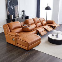 Canapé en Cuir Moderne Multi-Fonctionnel Space Electric Capsule pour Salon et Home Cinéma, Combinaison en Cuir Vachette Premier Étage