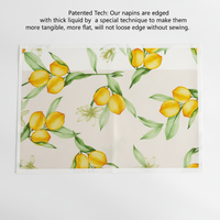 Ensemble de sets de table et de serviettes rectangulaires en coton 100% écologique imprimé sur mesure avec motif végétal pour hôtels, mariages, usage domestique, design moderne
