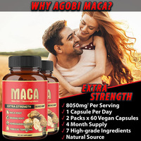 Capsules de Maca Naturelle Pure de Qualité OEM / Capsules d'Extrait de Racine de Maca, Complément Alimentaire pour Hommes, Force et Vitalité Accrues