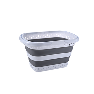 Directly factory plastic foldable dirty laundry basket laundry storage washing draining sink drain baskets with handle
