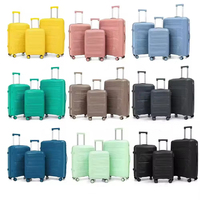 Ensemble de 3 valises rigides en PP, grande capacité, roulettes pivotantes, extensibles, pour voyages d'affaires