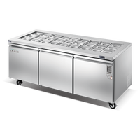 Réfrigérateur Commercial Type Bar à Salades avec 5 Tiroirs, Réfrigérateur de Comptoir Sous Plan, Table de Travail Réfrigérée avec Tiroirs