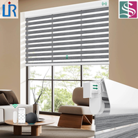 Stores zébrés électriques rechargeables sans perçage, sur mesure, fonctionnement silencieux, commande vocale Wi-Fi, pour intérieur, maison et bureau