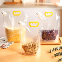 Pochettes souples transparentes personnalisées et durables avec fond stable pour riz, farine de soja, aliments, sacs Mylar