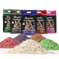 Litière pour chat en tofu OEM de qualité supérieure, vente en gros directe usine, 1,5 mm 2,0 mm, sans poussière, forte agglomération, parfum lavande, sable pour chat écologique