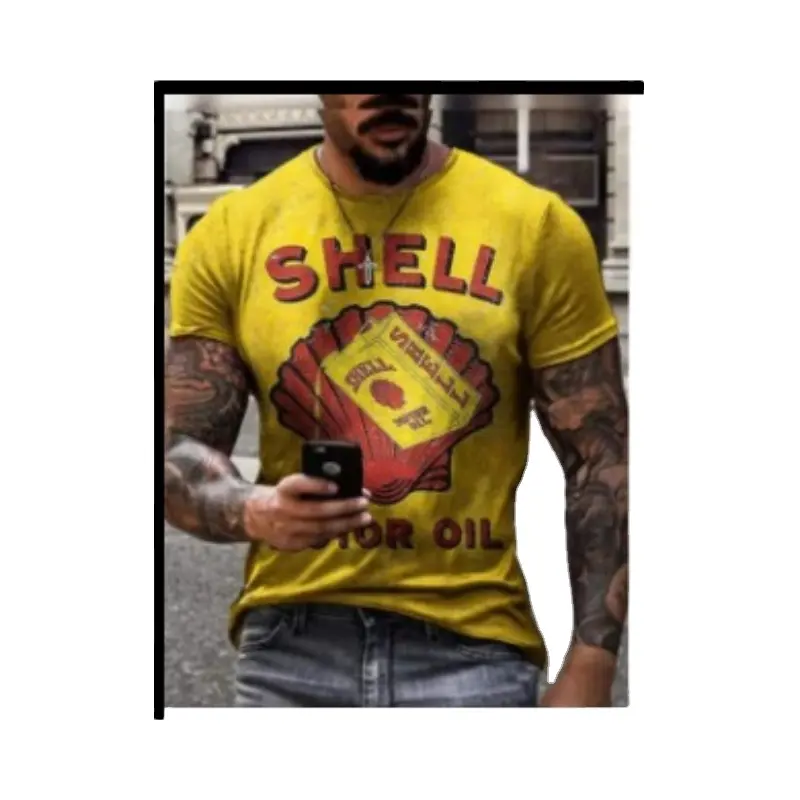 Stampa digitale 2023 nuova t-shirt da uomo a maniche corte con motivo 3D girocollo Casual da uomo estivo transfrontaliero