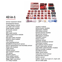 Kit de 42 capteurs en 1, module de capteurs pour Arduino UNO R3 avec écran LCD OLED, matrice de points, télécommande IR, servo 9G, pompe à eau, éducation STEM