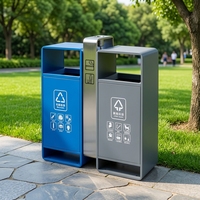 Ensemble de poubelles de tri de haute qualité pour maison écologique et espaces publics, vente en gros, poubelle de recyclage à code couleur (2 couleurs)