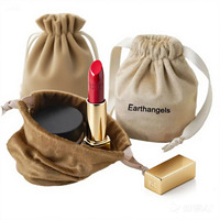 Pochette cadeau en velours imprimé avec logo personnalisé pour cosmétiques et bijoux Emballage cadeau bougie à fond rond souple