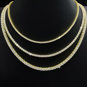 Grensoverschrijdende Europese Amerikaanse tennisarmband ketting <span class=keywords><strong>moissanite</strong></span> S925 sterling zilver Cubaanse ketting koude wind unisex groothandel - Product Image 5