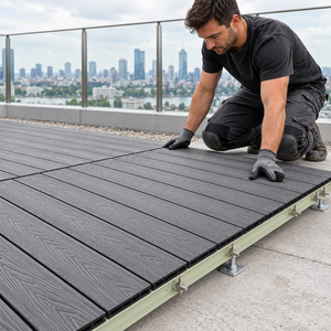 Système de plateforme événementielle préfabriquée en WPC modulaire pour extérieur, avec structure en acier galvanisé, étanche, pour salons professionnels - Vente en gros - Product Image 6