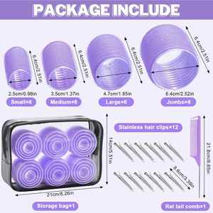 Venta al por mayor del fabricante: Nuevo set de 30 rulos sin calor de plástico y nailon con pinzas autoadherentes para rizar el cabello. - Product Image 2