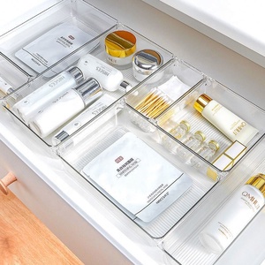 Cajones de almacenamiento PS de plástico multifunción Forma cuadrada y rectangular Organizador de cosméticos de maquillaje apilable con logotipo adhesivo - Product Image 2