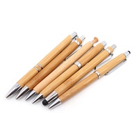 Caneta esferográfica de bambu, caneta esferográfica de madeira com logotipo personalizado eco-amigável, caneta de bambu
