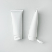 Tube souple en plastique blanc de 100g, 120g, 150g avec bouchon à vis/bouchon à clapet pour cosmétiques, rouges à lèvres, masques faciaux, sérums de soin de la peau – Écologique