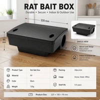 Piège à rats avec station d'appât verrouillable à clé, en plastique PP robuste, pour tuer les rongeurs et les souris, usage intérieur/extérieur, lutte antiparasitaire, vente en gros