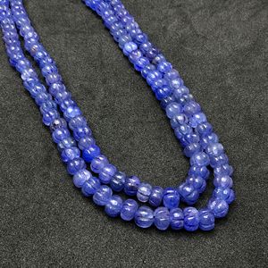 สร้อยคอควอตซ์พลอย tanzanite 12มม. เกรด AAA สวยลูกปัดสีฟ้า - Product Image 1