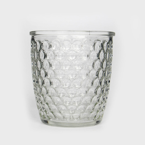 Pot de bougie de bénédiction en verre rond de haute qualité avec motif rhombique décoratif pour la décoration - Product Image 5