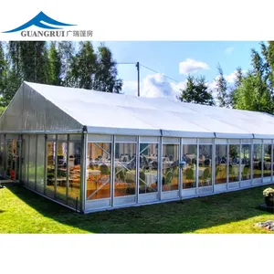 Luxe Bruiloftsfeest Evenement Tent Aluminiumlegering Glas Transparant Pvc Grote Outdoor Bruiloften Vakbeurzen Indoor Applicatie